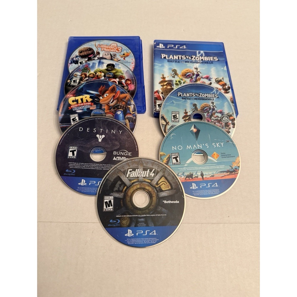 Lot of 7 PS4 Games Open Box Fallout 4, No Man's Sky, Destiny, Avengers Lego More